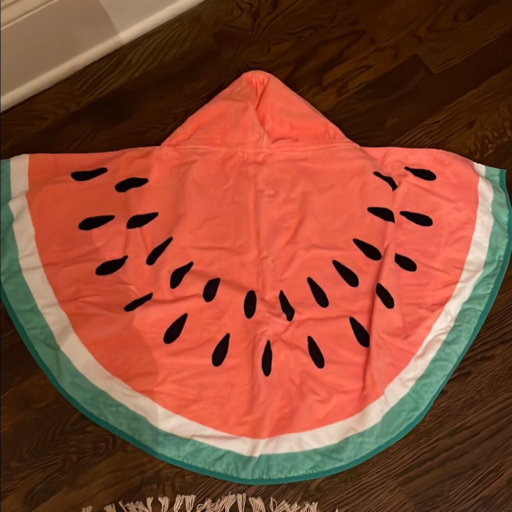Pottery Barn Kids Watermelon Shaped Baby Beach Hooded Towel - Never Used!